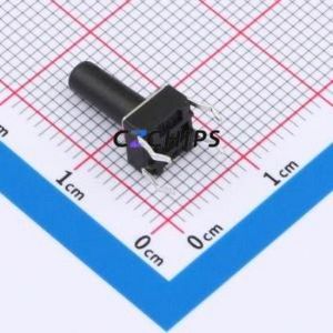 TSA06131-125B332BA Tactile Switch Through hole-4P,6.1x6.1mm Switch Single Pole Single Throw Round Button 1.8N 6.1mm - Product Image 2