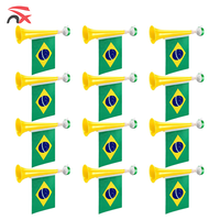 Trompette de supporter personnalisée 2026 avec logo et drapeau national, en plastique, design Mexique Brésil, pour fêtes et activités sportives