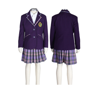 Primary School Children's Eco-friendly Anti-pilling School Uniform <strong>Blazer</strong> <strong>Set</strong> Shirt Plaid <strong>Skirt</strong> for Girls - Product Image 1