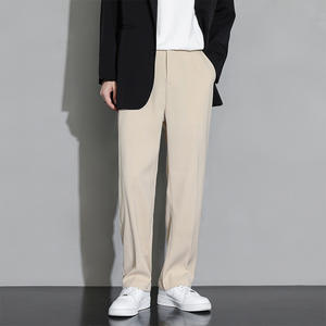 2024 nouvelle robe pantalon hommes été jambe droite lâche pantalons décontractés printemps et automne goutte <span class=keywords><strong>large</strong></span> jambe hommes costume décontracté pantalon - Product Image 6