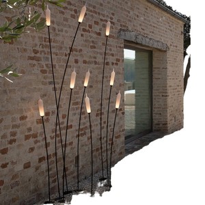 Lampe de jardin moderne minimaliste en rotin pour extérieur, étanche, pour cour et aménagement paysager - Product Image 5