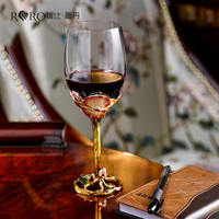 RORO décoration de la maison design classique décor à la maison émail fleur verre à vin rouge ensemble récipient à vin pour fête de mariage