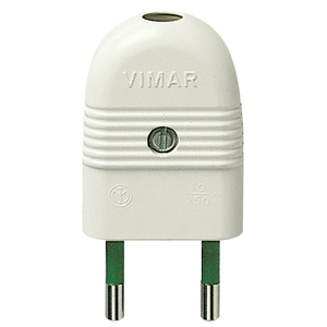 Enchufe Axial Vimar 2P 10A Blanco, 13 mm de Largo, 6 mm de Ancho, 1.6 mm de Alto - Product Image 1