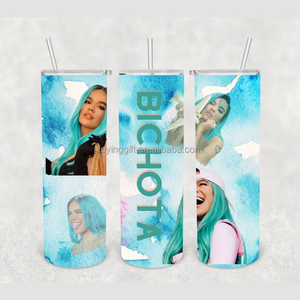 Venta <span class=keywords><strong>caliente</strong></span> precio de fabricación personalizado estilo mexicano 20oz <span class=keywords><strong>Karol</strong></span> <span class=keywords><strong>G</strong></span> Peso Pluma sublimación vaso flaco con pajita - Product Image 4