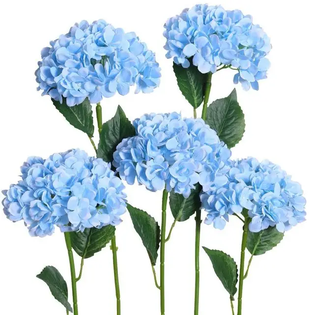 90pcs petals Hot selling Silk Hydrangea Branch Artificial Flowers Bridal Bouquet for Wedding white flowers