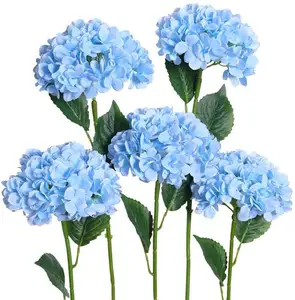 กลีบดอกไฮเดรนเยียเทียม90ชิ้นช่อดอกไม้สำหรับงานแต่งงานดอกไม้สีขาว