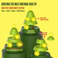 NOVIPET Jouet pour chat personnalisé avec logo, arbre de Noël, piste de jeu, plateau tournant, jouet auto-entretenant pour chat, boule lumineuse, boule à herbe à chat, fournitures pour animaux de compagnie