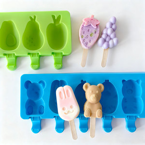 Moule à sucettes glacées en silicone, <span class=keywords><strong>bac</strong></span> à glaçons en silicone, bâtonnets glacés DIY, moules à glaçons et sucettes glacées faits maison pour usage domestique - Product Image 4