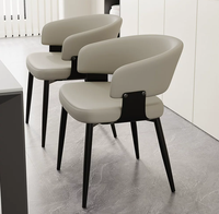Chaises de salle à manger de luxe modernes, tabourets de comptoir pour la maison, l'hôtel et les jeux de cartes, avec dossier réglable et structure métallique