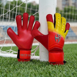 Gants de gardien de but de football professionnels de haute qualité, respirants, paume plate de 4 mm et sangle en latex - Product Image 4