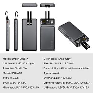 Cargador Portátil de Carga Súper Rápida con Logotipo Personalizable OEM/ODM, Banco de Energía de 10000 mAh, 20000 mAh, Estación de Carga - Product Image 2