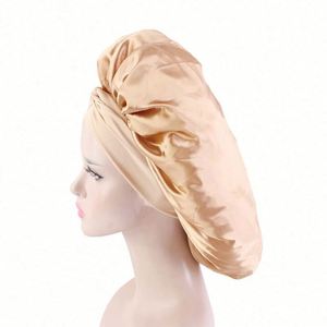 Bonnets en satin soyeux doux prêts à être expédiés, ajustables avec lien, bonnets tressés, bonnets extra longs personnalisés avec long lien large, unisexe pour usage quotidien - Product Image 4