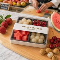 Manchon en papier personnalisé avec estampage à chaud doré pour boîte de conteneur alimentaire, bande de scellage interverrouillable pour emballage de fruits
