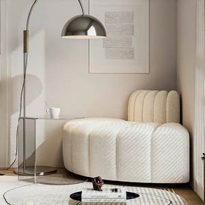 Canapé d'angle incurvé créatif et coloré de style moderne, conçu par un designer pour le salon, canapé luxueux en tissu <span class=keywords><strong>français</strong></span> avec design en peau d'agneau - Product Image 2