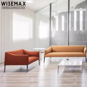 Wisemax đồ nội thất tối giản Thiết kế thời trang gỗ rắn farme sợi nhỏ da ghế sofa phòng khách đặt cho bộ phận văn phòng