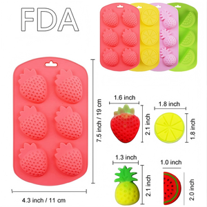 Juego de Bandejas para Cubitos de Hielo con Forma de Frutas de Verano, Moldes de Silicona con Forma de Sandía y Fresa - Product Image 6