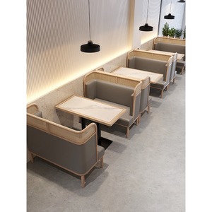 Muebles de Cafetería Personalizados de Alta Calidad OEM/ODM, Sofá de Cuero para Restaurante con Respaldo Alto y Asiento Individual - Product Image 1