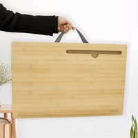 Support d'ordinateur portable multifonctionnel 3-en-1 en bambou avec tablette et support de téléphone pour étudiants et joueurs