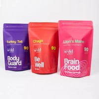 Sachet d'emballage Mylar coloré personnalisé en aluminium imprimé, refermable, mat, de qualité alimentaire, étanche