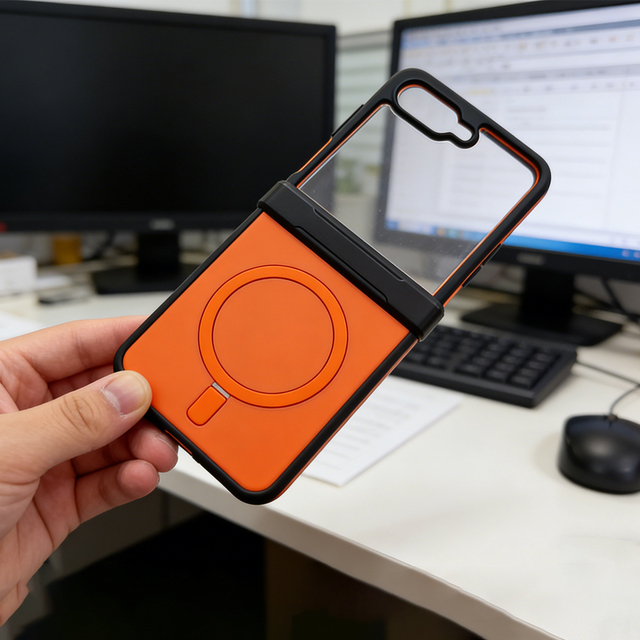 Custom-fit magnetic case for Samsung Z Flip 7 with full-coverage scratch-resistant matte finish and hinge protection
