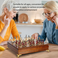 Coffret Cadeau d'Échecs de Luxe, Pièces d'Échecs en Métal Électroplaqué, Échiquier Pliant en Bois, Jeu d'Échecs en Acrylique Grande Taille