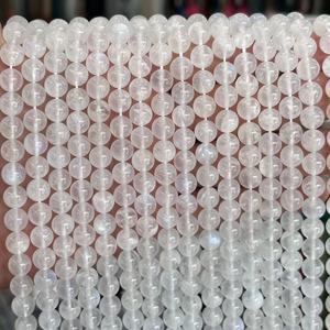 חרוזים אבן טבעית באיכות גבוהה לבן 4 מ "מ-12 מ" מ עגול כחול רופף עגול אבן ירח - Product Image 3