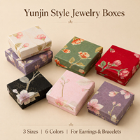 Boîte Cadeau Écologique en Papier Recyclable à Motif Floral Vintage, Emballage Rétro Chinois Yunjin pour Artisanat Fait Main