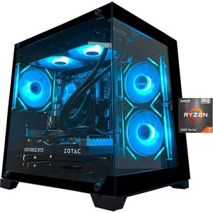 PC para Juegos YAWYORE, AMD Ryzen 7 5700X, GeForce RTX 5060, 32GB DDR4, 1TB NVMe SSD, Ventiladores ARGB, WiFi, BT, Torre de Escritorio - Product Image 1