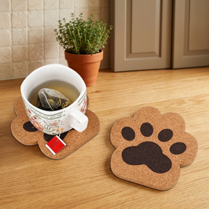 Qlychee Cute Cartoon <b>Cat's</b> Paw Handmade Coaster Heat Insulation Anti-Ironing Eco-Friendly 12cm 7mm Thick Modern Simplicity Pad - Product Image 3