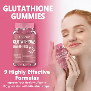 BIYODE Glutathione Liposomal Hydrolyzed Collagen Wholesale Custom L-glutathione Skin Whitening Dietary Supplement Gummies