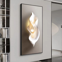 Peinture murale décorative en porcelaine de cristal avec lumière LED géométrique abstraite de luxe, art mural de luxe, peinture encadrée