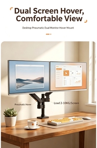 <span class=keywords><strong>Support</strong></span> <span class=keywords><strong>double</strong></span> moniteur à mouvement complet en alliage d'aluminium avec bras à ressort à gaz et fixation par pince de bureau pour <span class=keywords><strong>écran</strong></span>s de 17 à 35 <span class=keywords><strong>pouces</strong></span> - Product Image 6