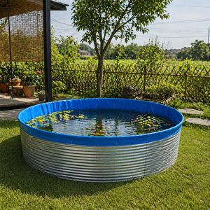Tanque de Peces Plegable Circular para Acuicultura, Hecho de Lámina Galvanizada Reforzada y Material de PVC, para la <span class=keywords><strong>Especie</strong></span> Tilapia - Product Image 1