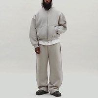 Ensemble de survêtement d'hiver personnalisé avec logo, usine de vêtements OEM, faible MOQ 50 pièces, conception de sweat à capuche zippé de marque, pantalon de jogging, survêtement oversize