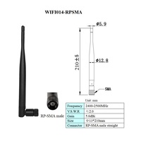 Antenne Wi-Fi pliable à gain élevé 2,4 GHz, antenne de routeur omnidirectionnelle flexible, antenne Zigbee en caoutchouc courte