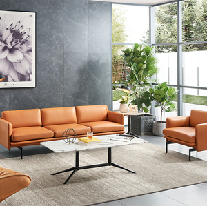 โซฟาหนังแบบโมดูลาร์สำหรับห้องนั่งเล่น ห้องทำงาน โซฟาสำหรับรับรองแขก ชุดโซฟาสำหรับสำนักงาน - Product Image 2