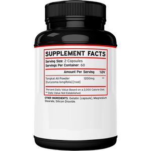 Exclusif pour l'exportation : Capsules TONGKAT Ali pour adultes, 60 capsules par flacon, stock usine - Product Image 2