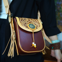 Nuevo Bolso Bandolera de Cuero Genuino para Mujer, Estilo Clásico Vintage, con Borlas, Diseño Western, Impermeable
