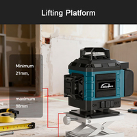 Niveau laser vert industriel haute précision 4D 16 lignes DIY, batterie au lithium, outil puissant horizontal et vertical