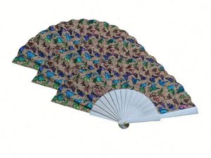 Abanico de Madera de 23 cm con Múltiples Diseños de Mariposas y Flores, Material Ecológico, Regalos para Eventos - Product Image 2