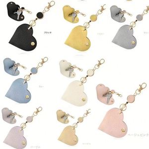 Stretchable Reel Holder Heart Keyring Car Wrap Portable Leather Pendant Motorcycle <b>Key</b> Storage - Product Image 4