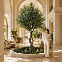 Arbre d'olivier artificiel hyper-réaliste en soie de luxe écologique 260 cm, emballage KD, direct usine, ignifuge/résistant aux UV, Pâques, anniversaire