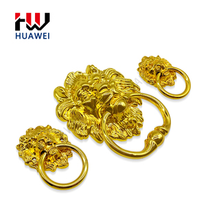Tiradores de Puerta Decorativos con Forma de León Dorado de HUAWEI, Tiradores de Puerta con Cabeza de Animal - Product Image 2