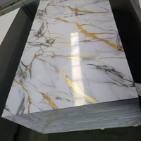Panneau mural en PVC flexible haute brillance 4*8 pieds, feuille de marbre UV, panneaux muraux UV, feuille à bas prix, panneaux UV imperméables