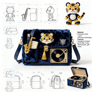 กระเป๋าผ้าอิต้าพิมพ์ลายปักดีไซน์เสือจากโรงงานผลิตตามสั่ง - Product Image 5