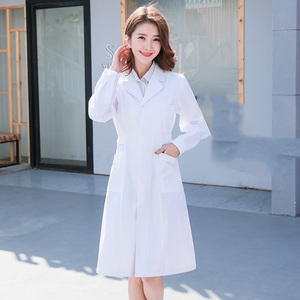 Cappotto da laboratorio a manica lunga bianca resistente agli alcali acidi per studenti ricercatori impermeabilizzano gli ospedali di biologia chimica medica - Product Image 3