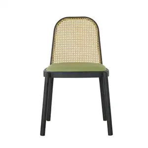Fabrika toptan fransız Rattan yemek sandalyeleri mutfak yemek sandalyeleri bacaklar Rattan sandalyeler ile Metal ev mobilya Modern 40 adet