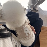 Robe d'été mignonne à pois pour animaux de compagnie, style coréen, pour Bichon Frisé et chiens Teddy - Robe/ghilet respirant en pur coton fin