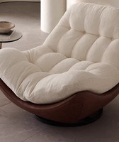 Fauteuil lounge moderne haut de gamme, fauteuil simple pour salon, nouveau design italien 360 °   Fauteuil de relaxation rotatif pour se détendre