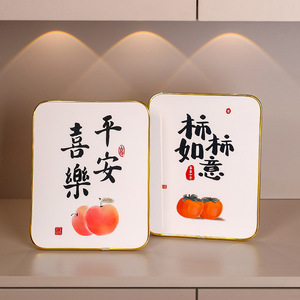 Cadre photo en cristal de style chinois, rectangulaire, impression numérique sur verre, décoration d'intérieur, cadeau porte-bonheur - Product Image 2